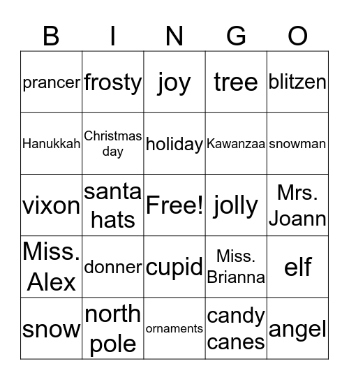SACC BINGO Card