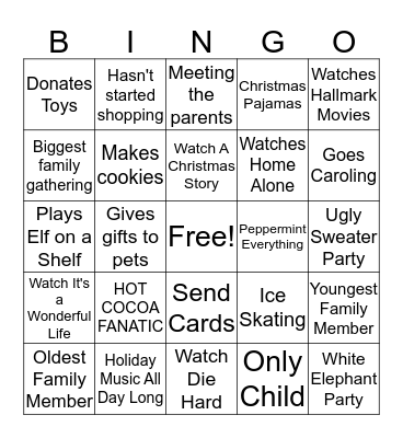 Holiday Bingo Card