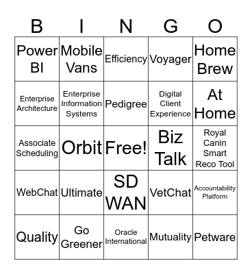 IT Holiday Bingo Card