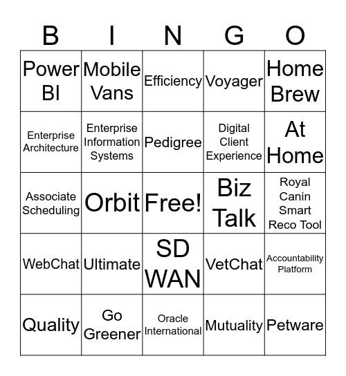 IT Holiday Bingo Card