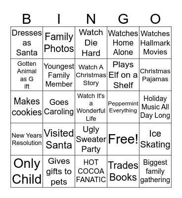 Holiday Bingo Card