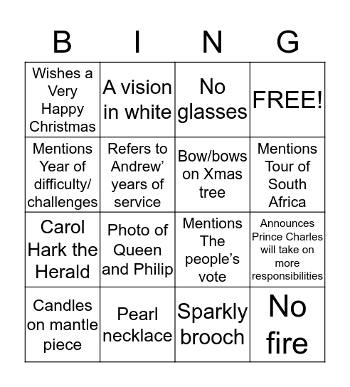 ROYAL BINGO Card