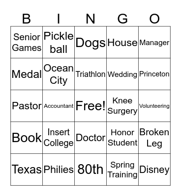 Christmas Letter 2k19 Bingo Card