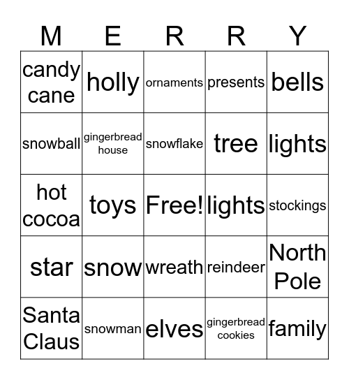 HOLIDAY BINGO Card