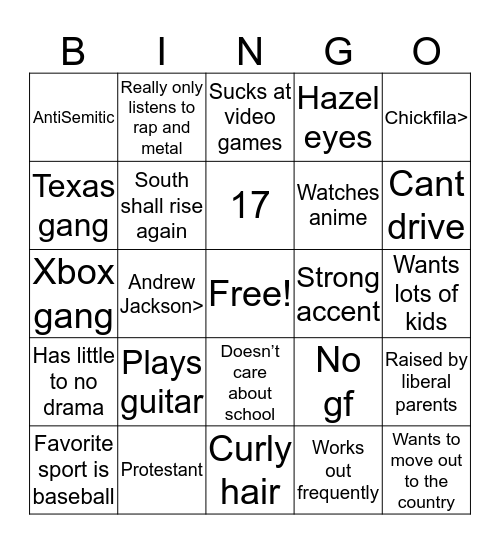 MadBarron’s bingo Card