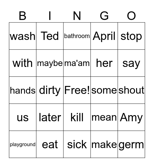 Stay Clean Bingo Card