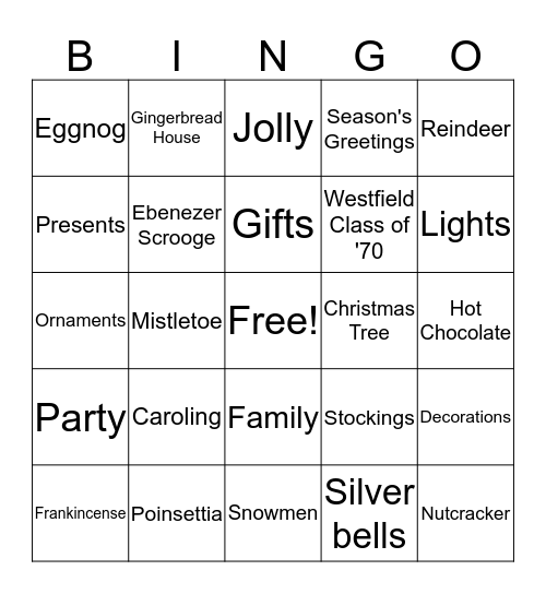 Christmas Bingo Card