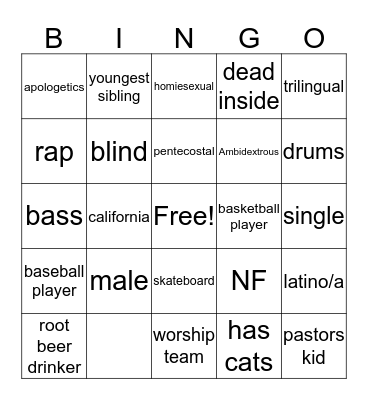 jos  Bingo Card