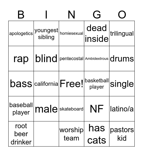 jos  Bingo Card