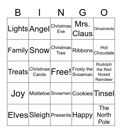 Christmas Bingo Card