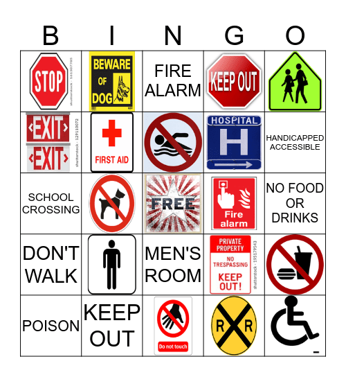 SAFETY SIGNS Bingo Card