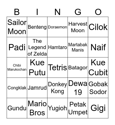 BINGO TUKUL Bingo Card