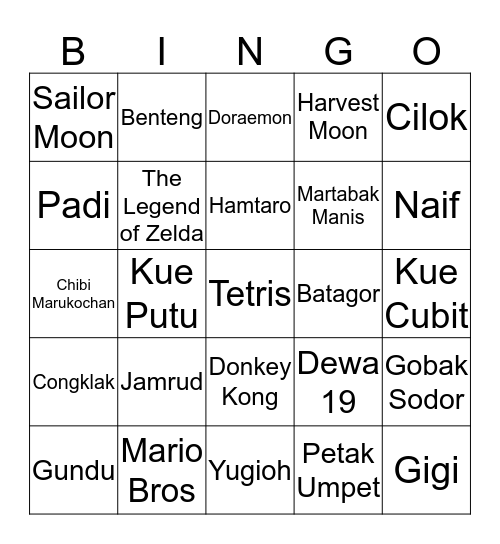 BINGO TUKUL Bingo Card