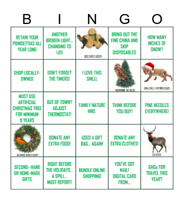 ENVIRONMENTAL HOLIDAY Bingo Card