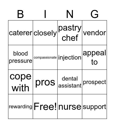 Going Pro Bingo Card