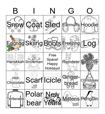 Winter Celebration Bingo Card