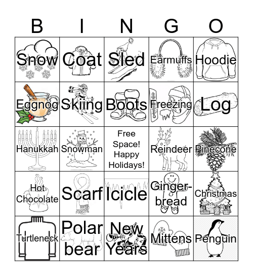 Winter Celebration Bingo Card