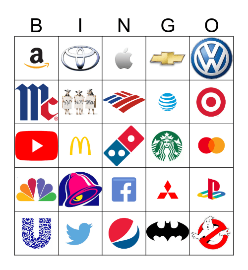 Famous Logos Bingo Card