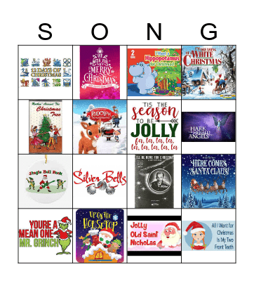 CHRISTMAS SONG BINGO Card