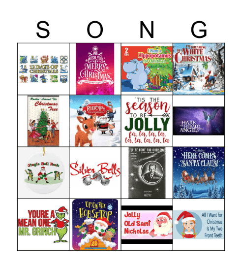 CHRISTMAS SONG BINGO Card