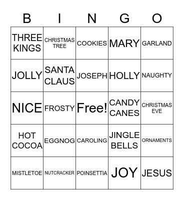 CHRISTMAS BINGO Card
