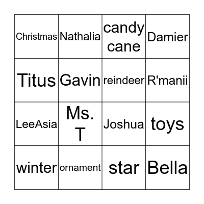Christmas Bingo Card