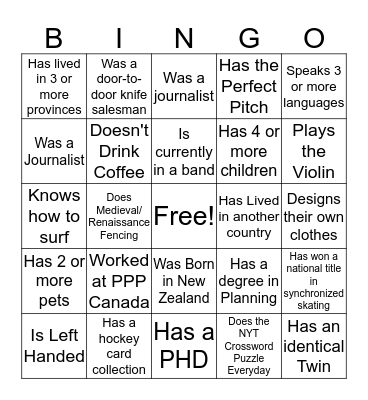 PRB/DRPR Bingo Card