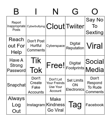 Cyber Smart  Bingo Card