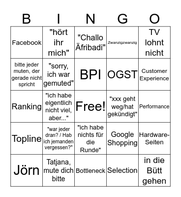 Kampagnen und Aktivitäten Update - Bingo Card