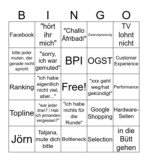 Kampagnen und Aktivitäten Update - Bingo Card