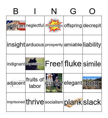 Vocab bingo Card