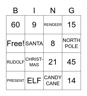 Math Bingo Card