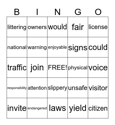 Unit 7 Week 4 Bingo Card