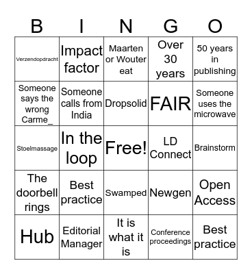 IOS Press Bingo! Bingo Card