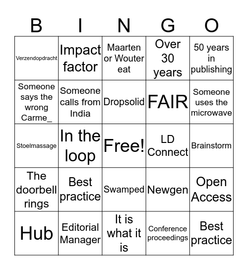 IOS Press Bingo! Bingo Card