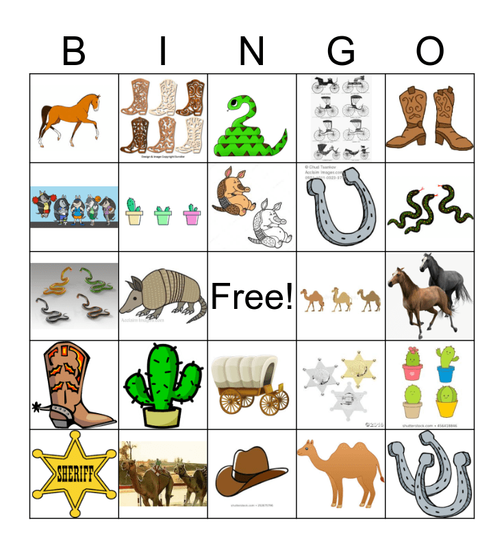 Western Number Bingo Card