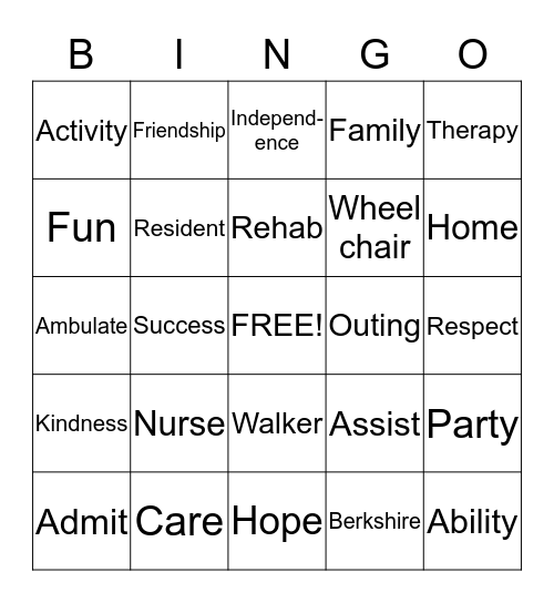 Berkshire Bingo Card