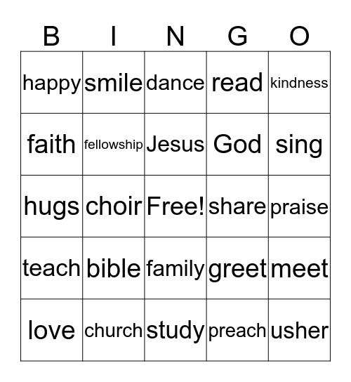 Healing Spring Children's Church Bingo Card