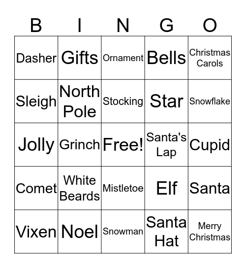 Christmas Bingo Card