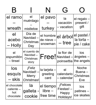 FABULOUS CHRISTMAS BINGO Card