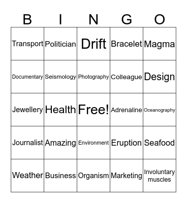 Exam Review Game Bingo Card