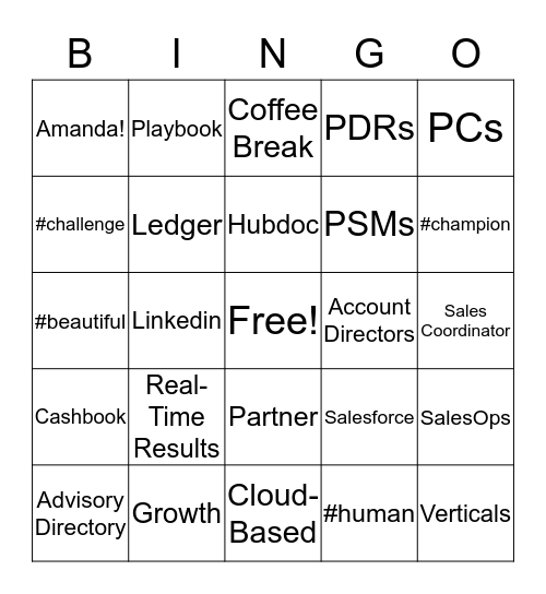 Xero Bingo! Bingo Card