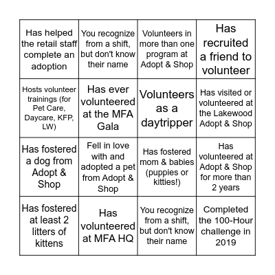 Find Someone Who... Bingo Card