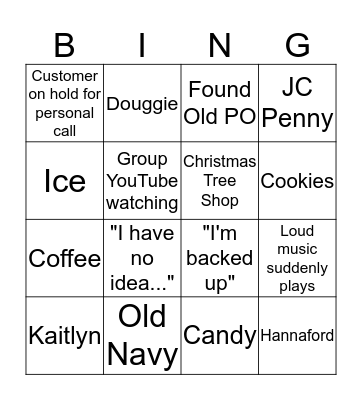 Field Service Bingo Card