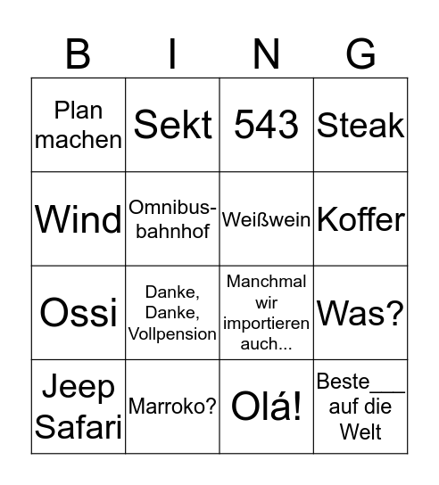 Gran Canaria 2019  Bingo Card
