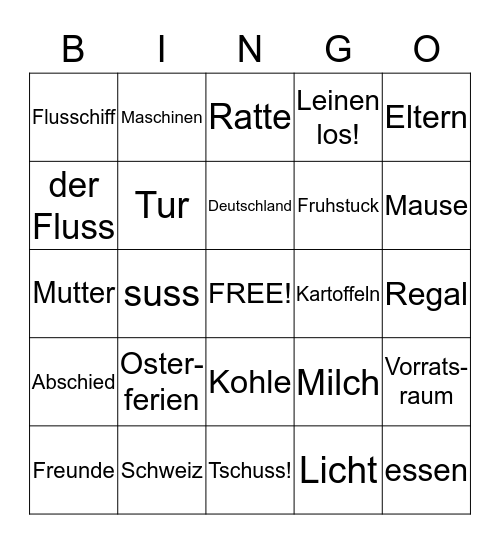Blinder Passagier Bingo Card