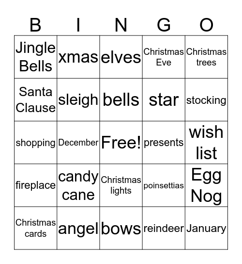 Christmas! Bingo Card