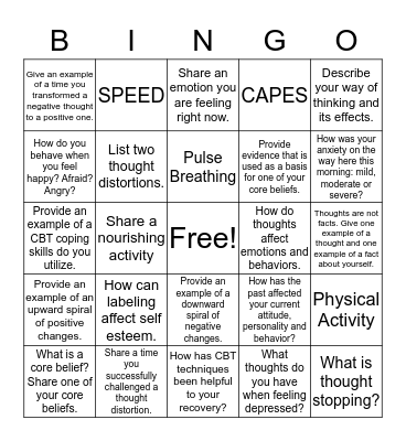 CBT Bingo Card