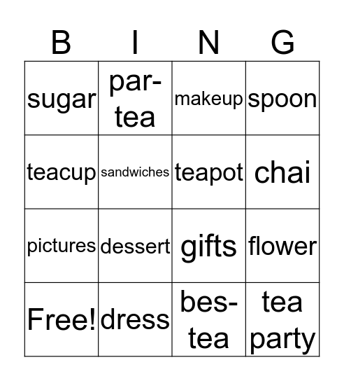 Sidra's Sweet Six-tea-n Bingo Card