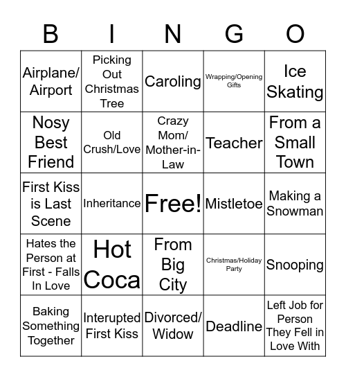 Hallmark Bingo Card